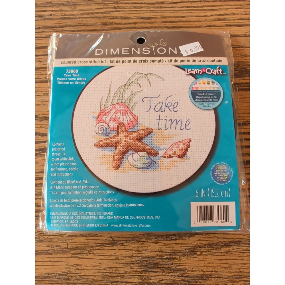 New Dimensions Counted Cross Stitch Learn a Craft Take Time Beach #73060